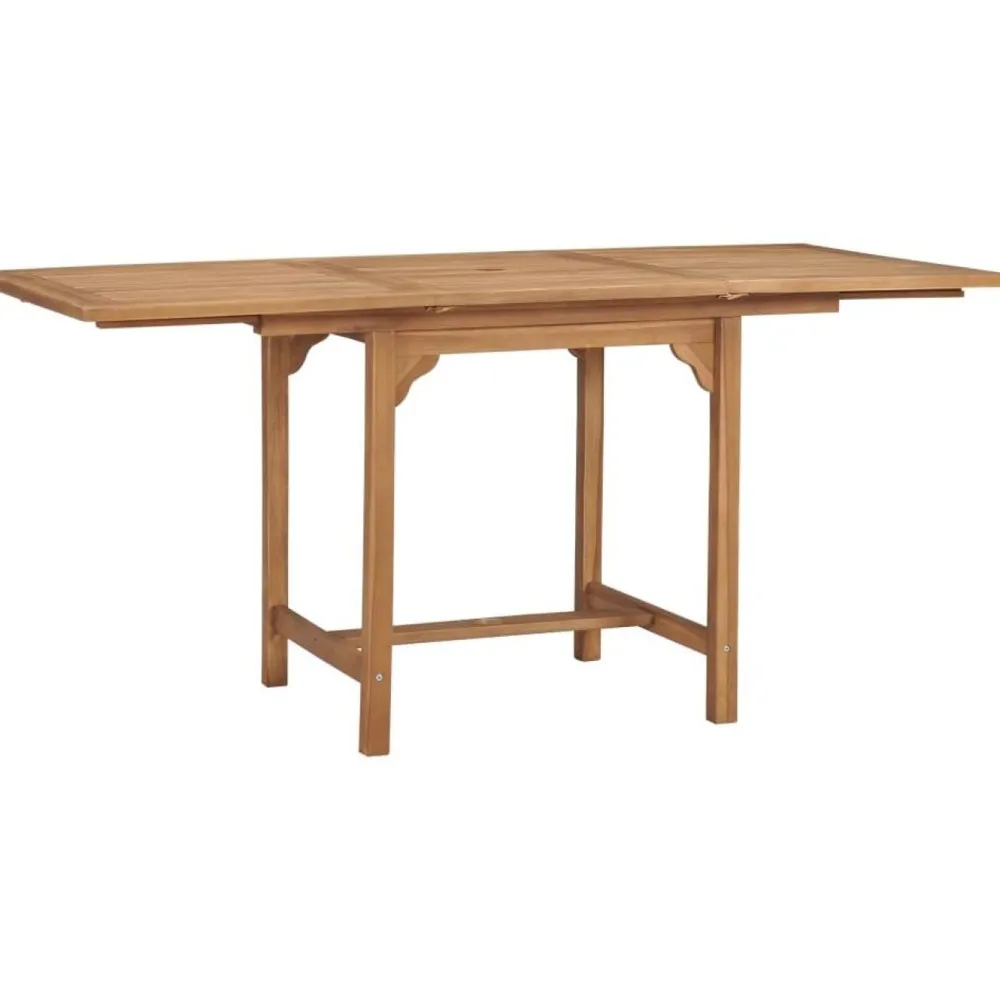 FinePRICE Jatkettava puutarhapöytä 75x160x80 cm tiikki