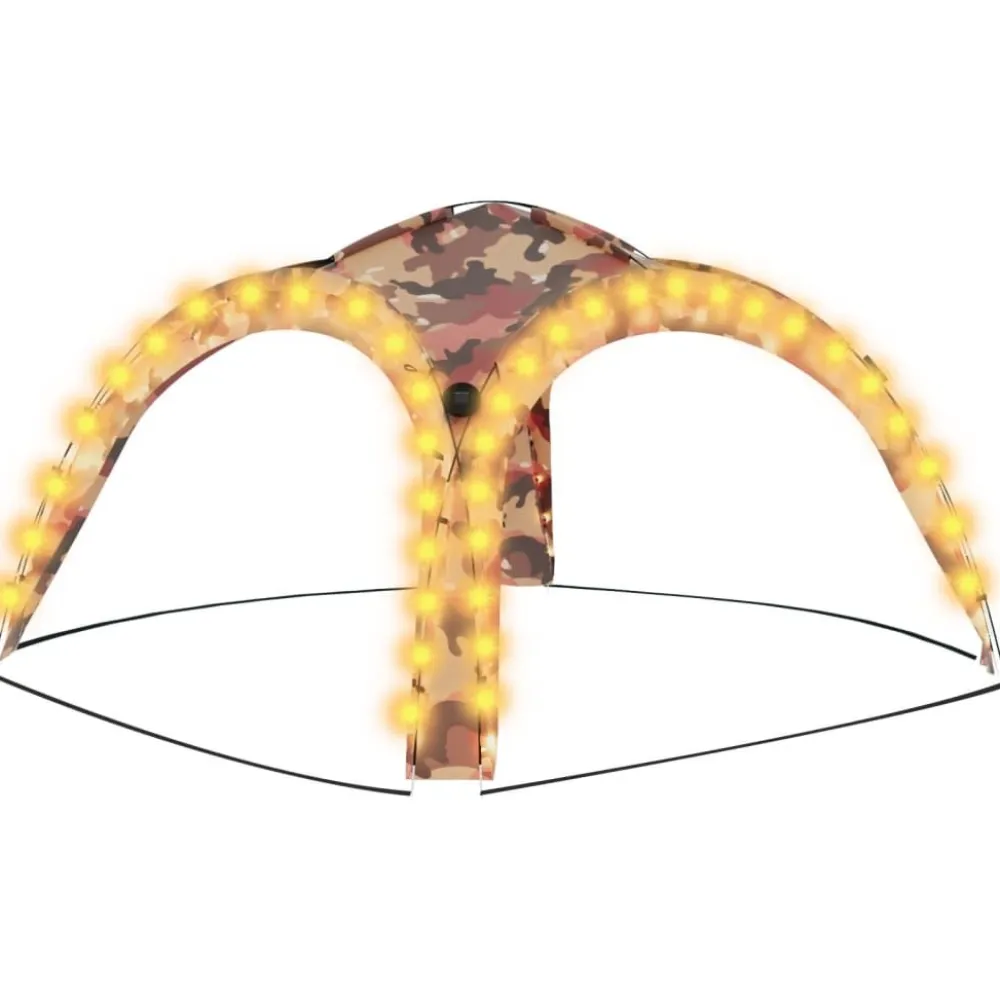 Best FinePRICE Juhlateltta LED ja 4 sivuseinää 3,6x3,6x2,3 m maastokuvio Maastoväri