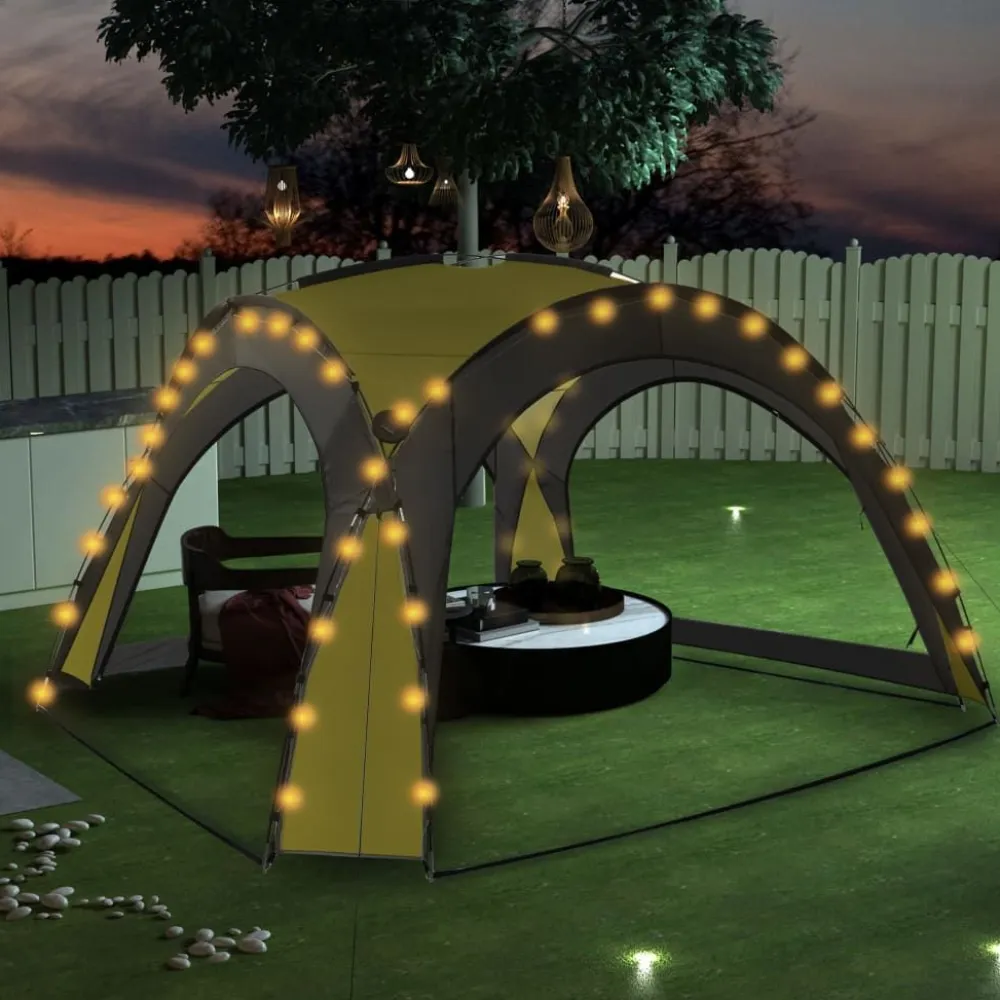 Outlet FinePRICE Juhlateltta led-valoilla ja 4 sivuseinällä 3,6x3,6x2,3 m