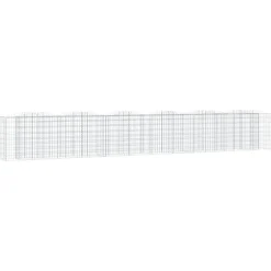 Best FinePRICE Kaareva kivikori/kukkalaatikko 600x50x100 cm galvanoitu rauta