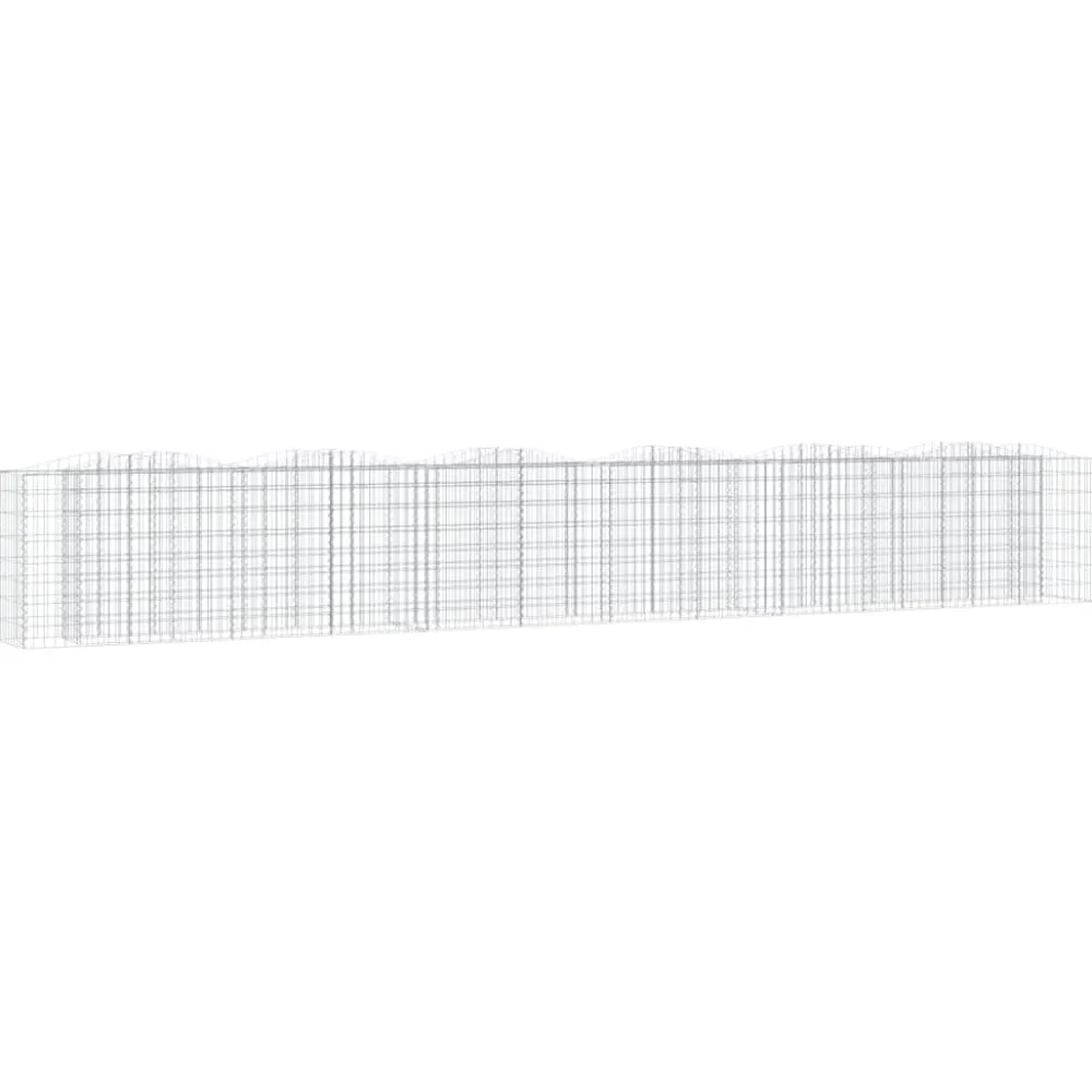 Best FinePRICE Kaareva kivikori/kukkalaatikko 600x50x100 cm galvanoitu rauta