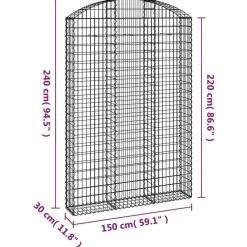 Online FinePRICE Kaareva kivikori 100x30x60/80 cm galvanoitu rauta