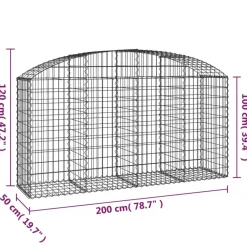 Online FinePRICE Kaareva kivikori 100x30x60/80 cm galvanoitu rauta