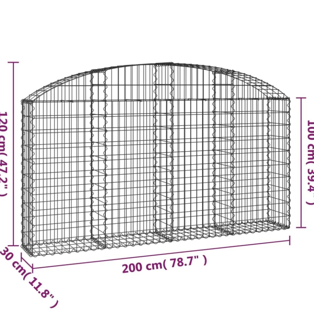 Online FinePRICE Kaareva kivikori 100x30x60/80 cm galvanoitu rauta