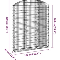 Online FinePRICE Kaareva kivikori 100x30x60/80 cm galvanoitu rauta