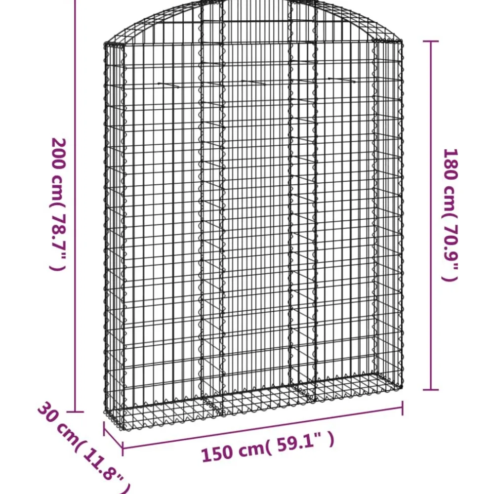 Online FinePRICE Kaareva kivikori 100x30x60/80 cm galvanoitu rauta