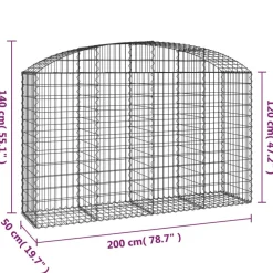 Online FinePRICE Kaareva kivikori 100x30x60/80 cm galvanoitu rauta
