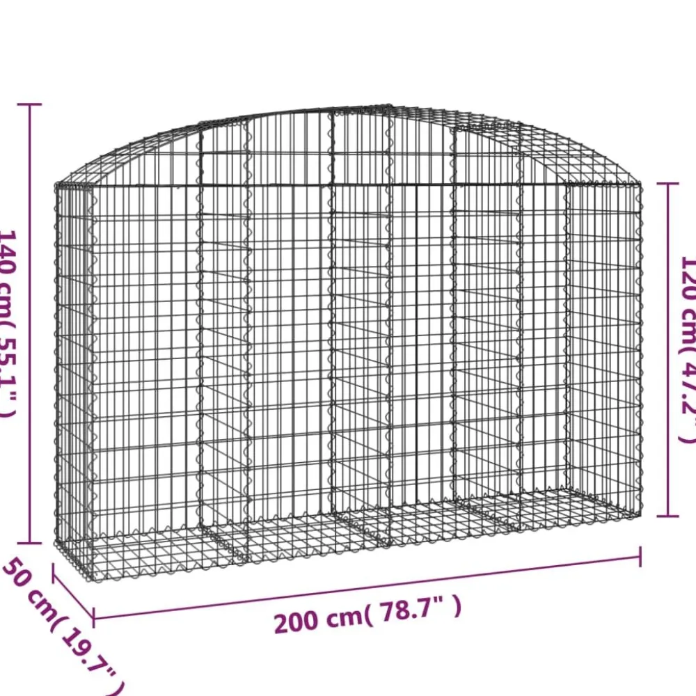 Online FinePRICE Kaareva kivikori 100x30x60/80 cm galvanoitu rauta