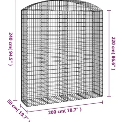 Online FinePRICE Kaareva kivikori 100x30x60/80 cm galvanoitu rauta