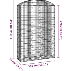Online FinePRICE Kaareva kivikori 100x30x60/80 cm galvanoitu rauta