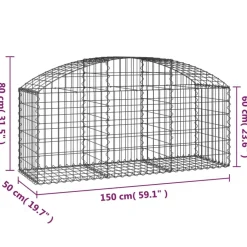 Online FinePRICE Kaareva kivikori 100x30x60/80 cm galvanoitu rauta