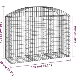 Online FinePRICE Kaareva kivikori 100x30x60/80 cm galvanoitu rauta