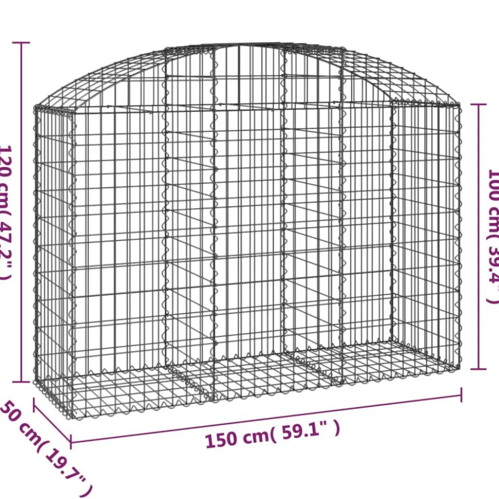 Online FinePRICE Kaareva kivikori 100x30x60/80 cm galvanoitu rauta