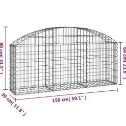 Online FinePRICE Kaareva kivikori 100x30x60/80 cm galvanoitu rauta
