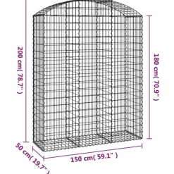 Online FinePRICE Kaareva kivikori 100x30x60/80 cm galvanoitu rauta