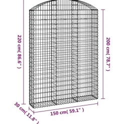 Online FinePRICE Kaareva kivikori 100x30x60/80 cm galvanoitu rauta