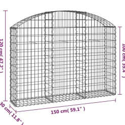 Online FinePRICE Kaareva kivikori 100x30x60/80 cm galvanoitu rauta