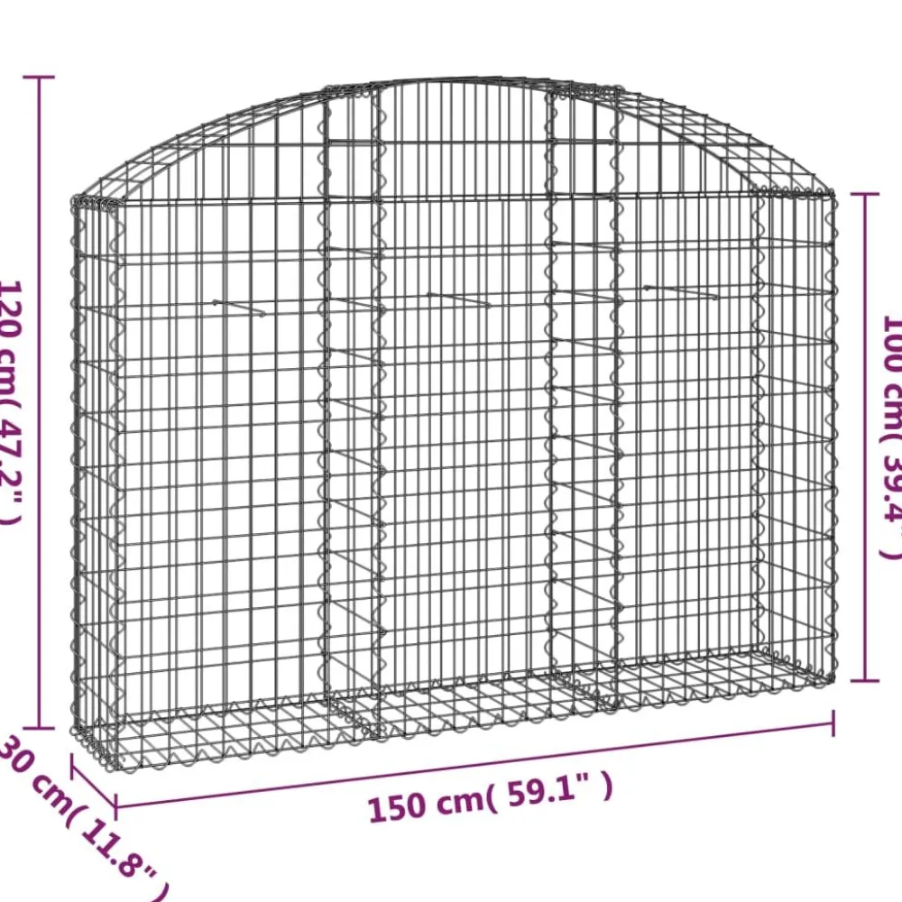 Online FinePRICE Kaareva kivikori 100x30x60/80 cm galvanoitu rauta