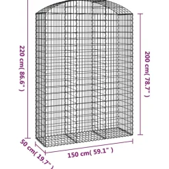 Online FinePRICE Kaareva kivikori 100x30x60/80 cm galvanoitu rauta