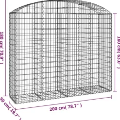 Online FinePRICE Kaareva kivikori 100x30x60/80 cm galvanoitu rauta