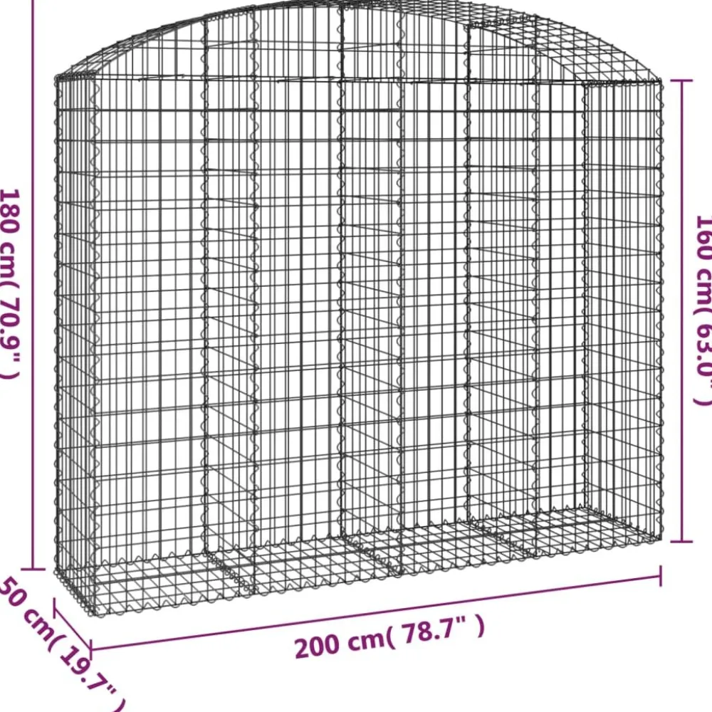 Online FinePRICE Kaareva kivikori 100x30x60/80 cm galvanoitu rauta