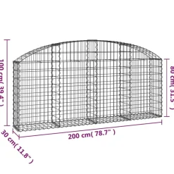 Online FinePRICE Kaareva kivikori 100x30x60/80 cm galvanoitu rauta