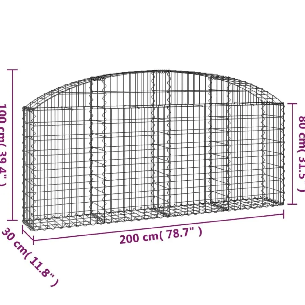 Online FinePRICE Kaareva kivikori 100x30x60/80 cm galvanoitu rauta