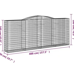 Discount FinePRICE Kaareva kivikori 200x50x40/60 cm galvanoitu rauta