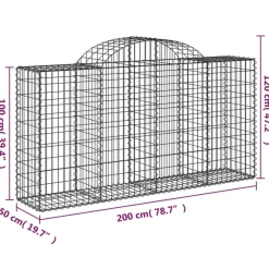 Discount FinePRICE Kaareva kivikori 200x50x40/60 cm galvanoitu rauta