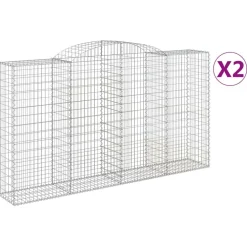 Discount FinePRICE Kaareva kivikori 200x50x40/60 cm galvanoitu rauta