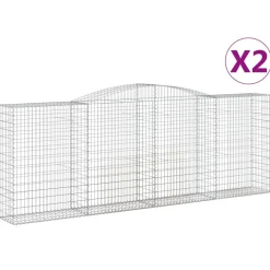Discount FinePRICE Kaareva kivikori 200x50x40/60 cm galvanoitu rauta