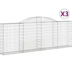 Discount FinePRICE Kaareva kivikori 200x50x40/60 cm galvanoitu rauta