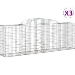 Discount FinePRICE Kaareva kivikori 200x50x40/60 cm galvanoitu rauta