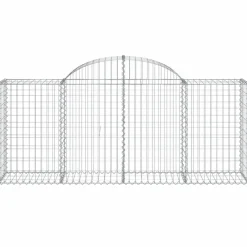 Discount FinePRICE Kaareva kivikori 200x50x40/60 cm galvanoitu rauta