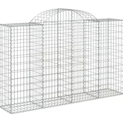 Discount FinePRICE Kaareva kivikori 200x50x40/60 cm galvanoitu rauta