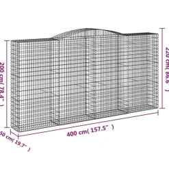 Discount FinePRICE Kaareva kivikori 200x50x40/60 cm galvanoitu rauta