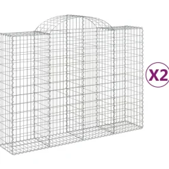 Discount FinePRICE Kaareva kivikori 200x50x40/60 cm galvanoitu rauta