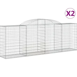 Discount FinePRICE Kaareva kivikori 200x50x40/60 cm galvanoitu rauta