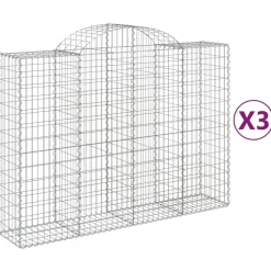 Discount FinePRICE Kaareva kivikori 200x50x40/60 cm galvanoitu rauta