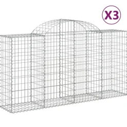 Discount FinePRICE Kaareva kivikori 200x50x40/60 cm galvanoitu rauta