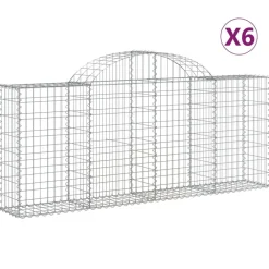 Discount FinePRICE Kaareva kivikori 200x50x40/60 cm galvanoitu rauta