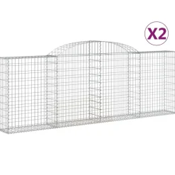 Discount FinePRICE Kaareva kivikori 200x50x40/60 cm galvanoitu rauta