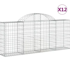 Discount FinePRICE Kaareva kivikori 200x50x40/60 cm galvanoitu rauta