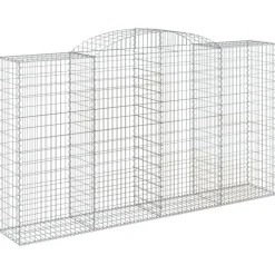 Discount FinePRICE Kaareva kivikori 200x50x40/60 cm galvanoitu rauta