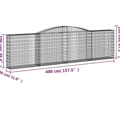 Discount FinePRICE Kaareva kivikori 200x50x40/60 cm galvanoitu rauta
