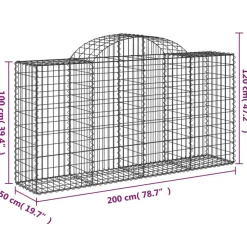 Discount FinePRICE Kaareva kivikori 200x50x40/60 cm galvanoitu rauta