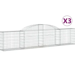 Discount FinePRICE Kaareva kivikori 200x50x40/60 cm galvanoitu rauta