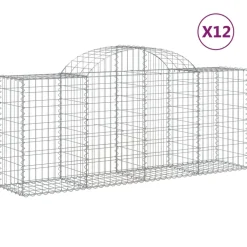 Discount FinePRICE Kaareva kivikori 200x50x40/60 cm galvanoitu rauta