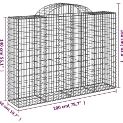 Discount FinePRICE Kaareva kivikori 200x50x40/60 cm galvanoitu rauta