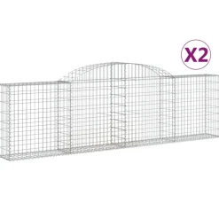 Discount FinePRICE Kaareva kivikori 200x50x40/60 cm galvanoitu rauta